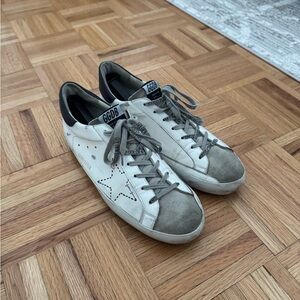 Golden Goose Men's White & Gray Suede-Trim Low-Top Sneakers